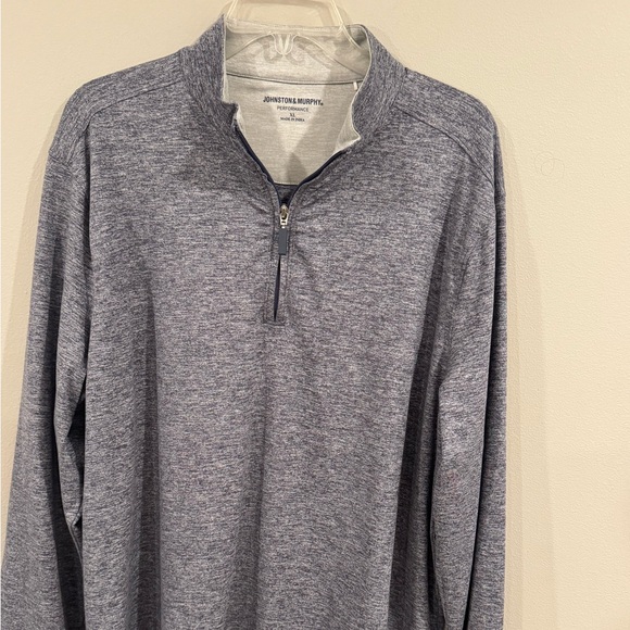 Johnston & Murphy Other - Johnston & Murphy Shirt Men XL Blue Quarter Zip Solid Pullover Performance